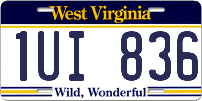 WV license plate 1UI836