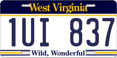 WV license plate 1UI837
