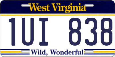 WV license plate 1UI838