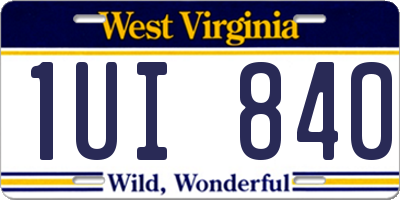 WV license plate 1UI840
