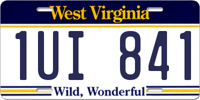 WV license plate 1UI841