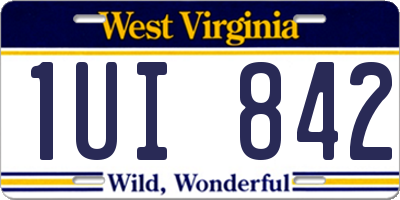 WV license plate 1UI842