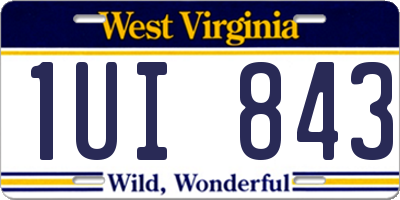 WV license plate 1UI843