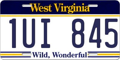 WV license plate 1UI845