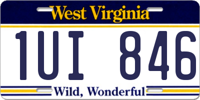 WV license plate 1UI846