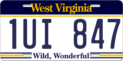 WV license plate 1UI847