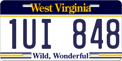 WV license plate 1UI848
