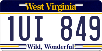 WV license plate 1UI849