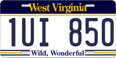 WV license plate 1UI850