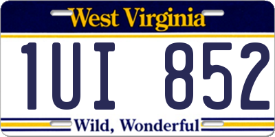WV license plate 1UI852