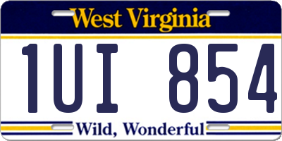 WV license plate 1UI854