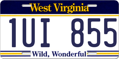WV license plate 1UI855