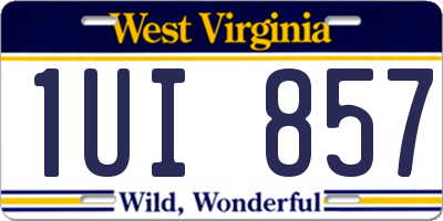WV license plate 1UI857