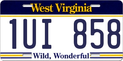 WV license plate 1UI858