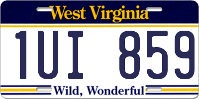 WV license plate 1UI859