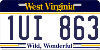 WV license plate 1UI863
