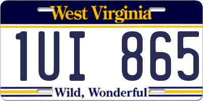 WV license plate 1UI865