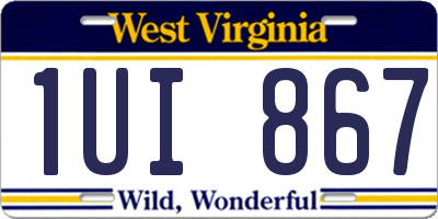WV license plate 1UI867
