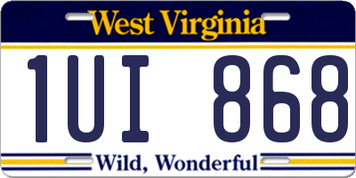 WV license plate 1UI868