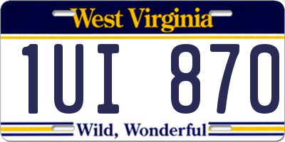 WV license plate 1UI870