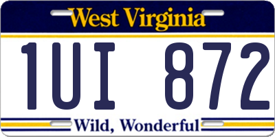 WV license plate 1UI872