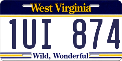 WV license plate 1UI874