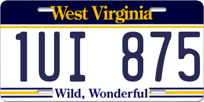 WV license plate 1UI875