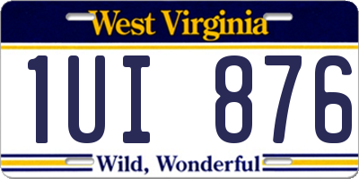 WV license plate 1UI876