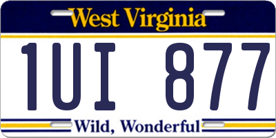 WV license plate 1UI877
