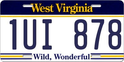 WV license plate 1UI878