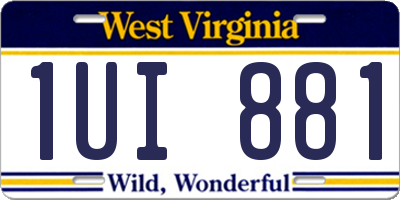 WV license plate 1UI881