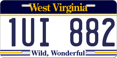 WV license plate 1UI882
