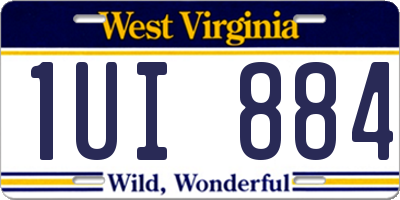 WV license plate 1UI884