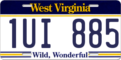 WV license plate 1UI885