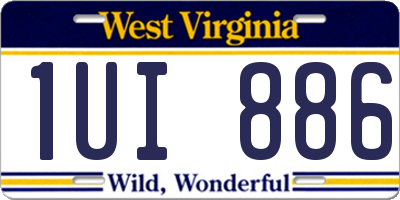 WV license plate 1UI886