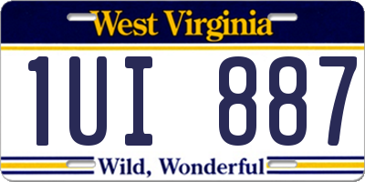 WV license plate 1UI887