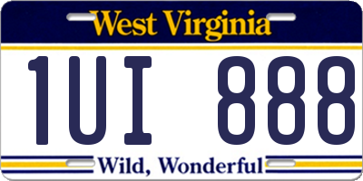 WV license plate 1UI888