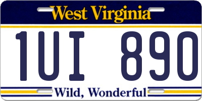 WV license plate 1UI890