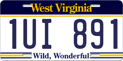 WV license plate 1UI891