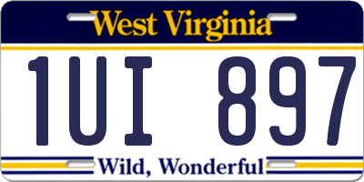 WV license plate 1UI897