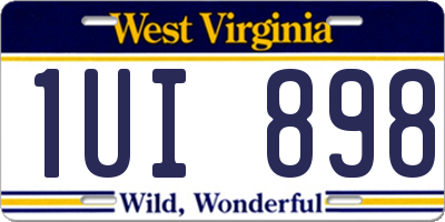 WV license plate 1UI898