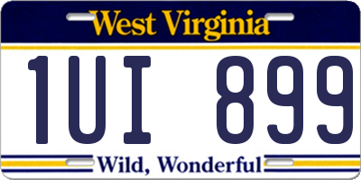 WV license plate 1UI899