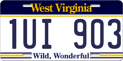 WV license plate 1UI903