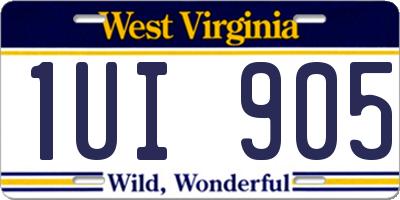 WV license plate 1UI905