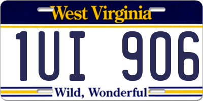 WV license plate 1UI906