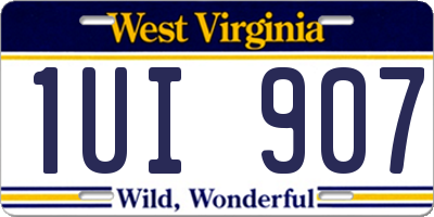 WV license plate 1UI907