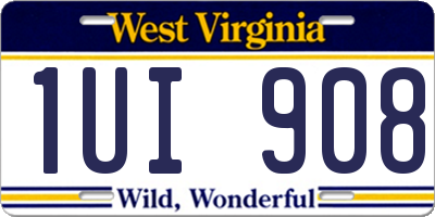 WV license plate 1UI908