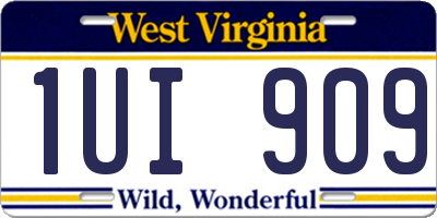WV license plate 1UI909