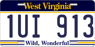 WV license plate 1UI913