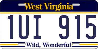 WV license plate 1UI915
